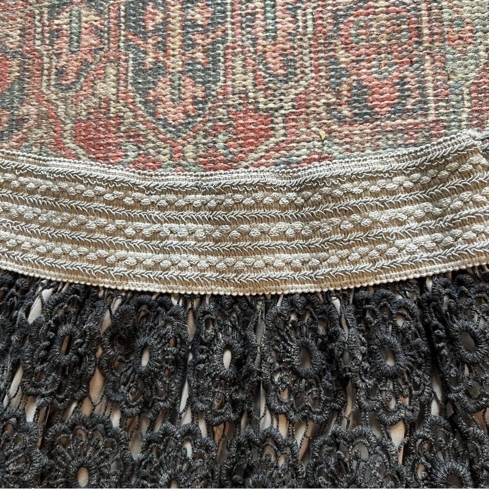 Lapis Black & Gray Crochet Lace Skirt Small - Picture 3 of 10
